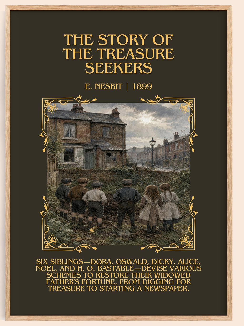 The Story Of The Treasure Seekers Minimalist Book Poster by E. Nesbit – book poster