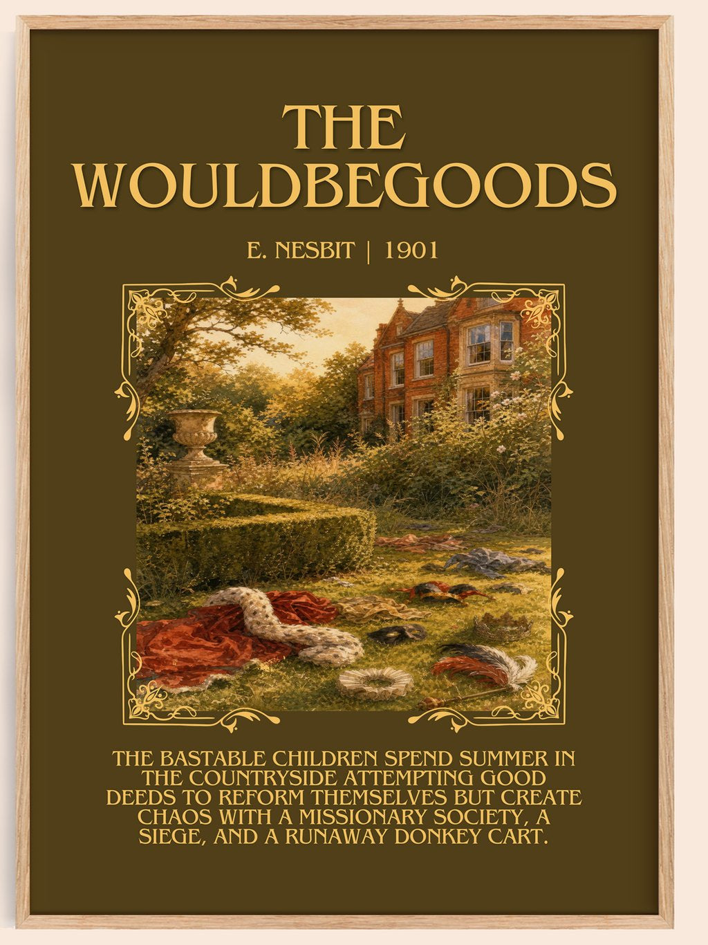 The Wouldbegoods Minimalist Book Poster by E. Nesbit – book poster