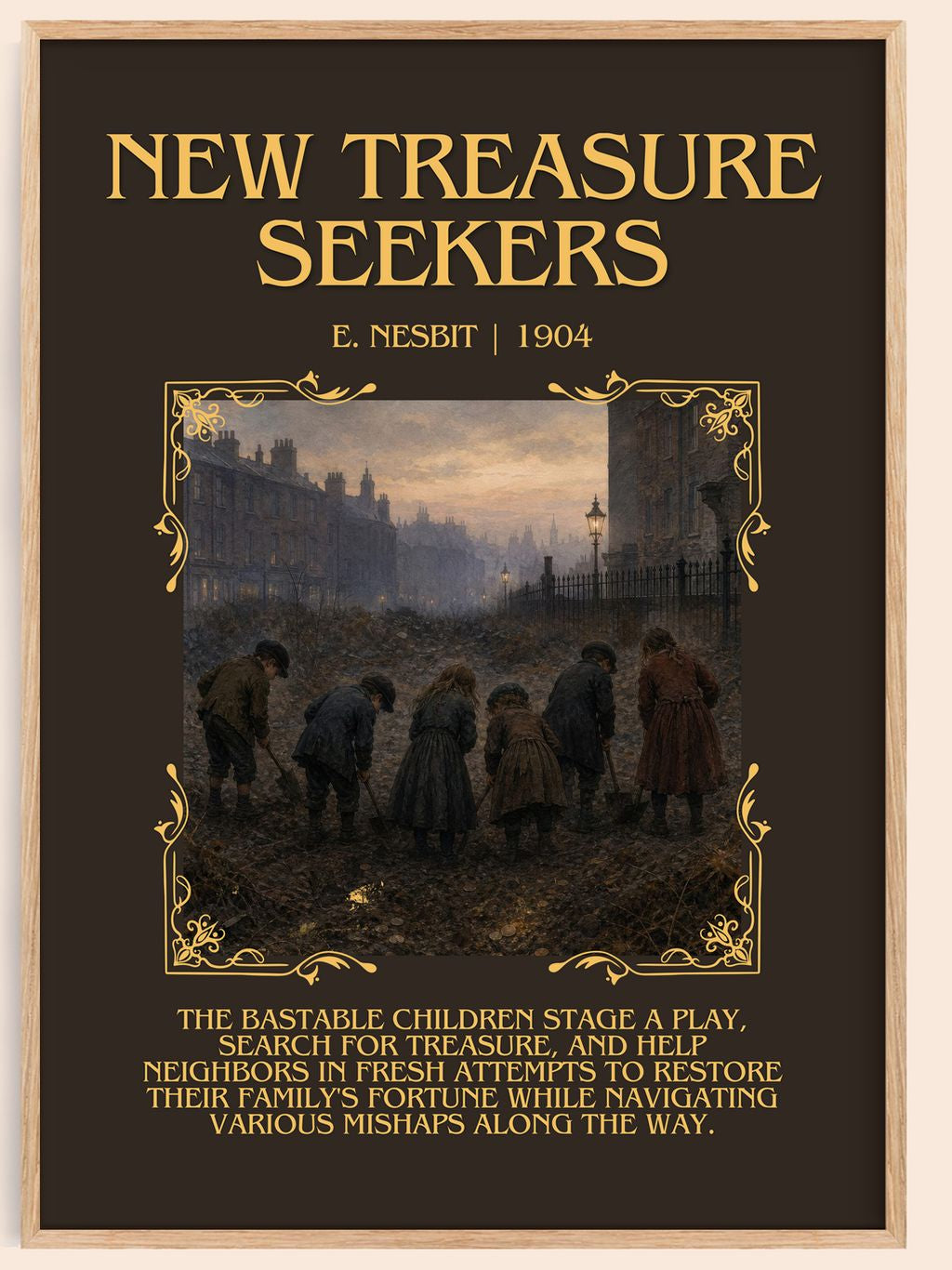 New Treasure Seekers Minimalist Book Poster by E. Nesbit – book poster