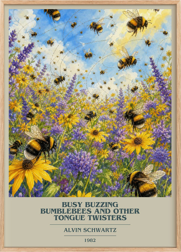 Busy Buzzing Bumblebees And Other Tongue Twisters Book Cover Poster by Alvin Schwartz