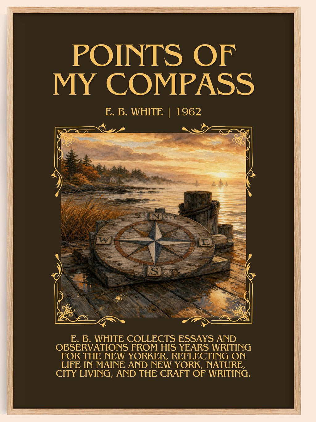 Points Of My Compass Minimalist Book Poster by E. B. White – book poster