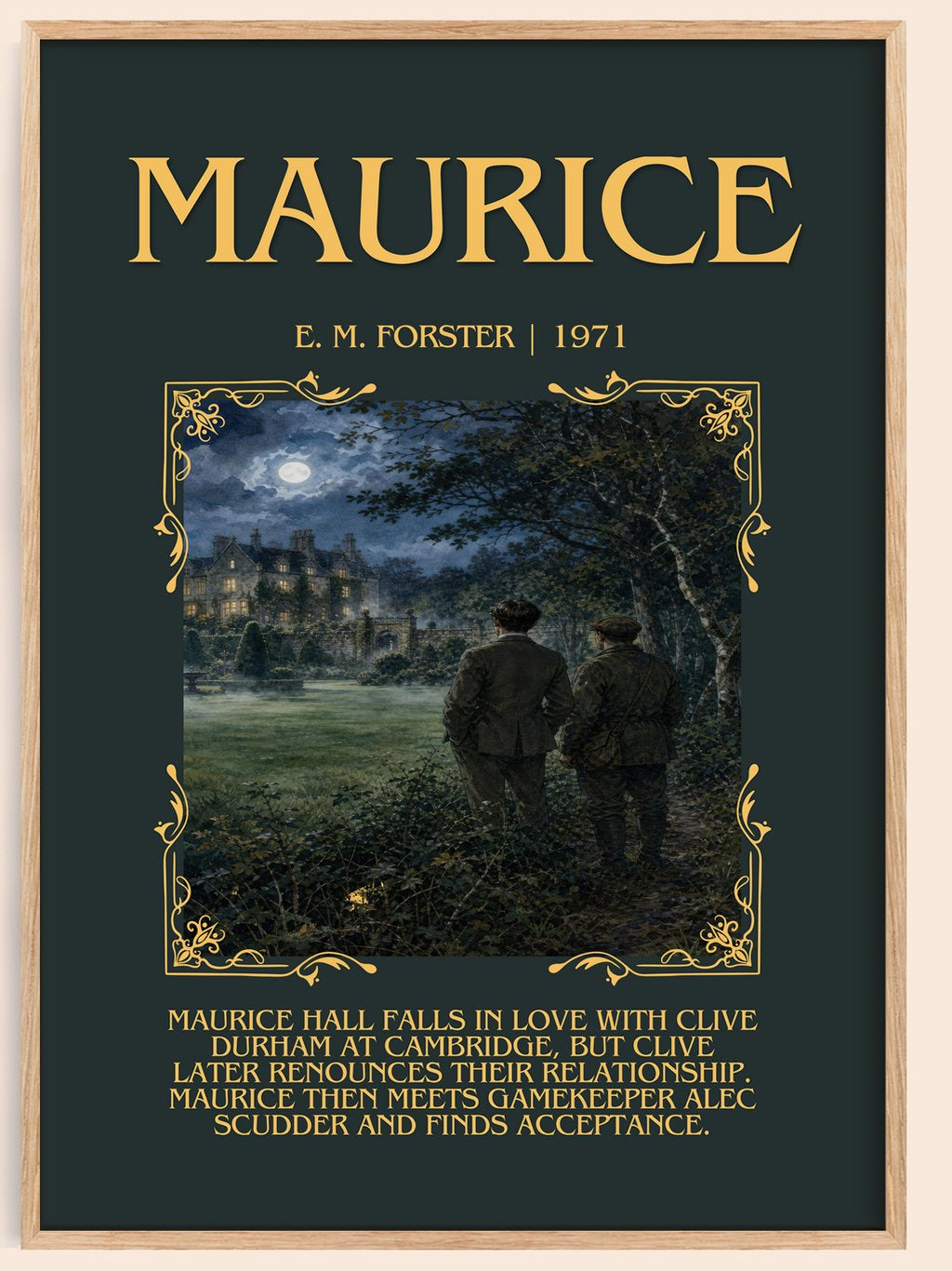 Maurice Minimalist Book Poster by E. M. Forster – book poster