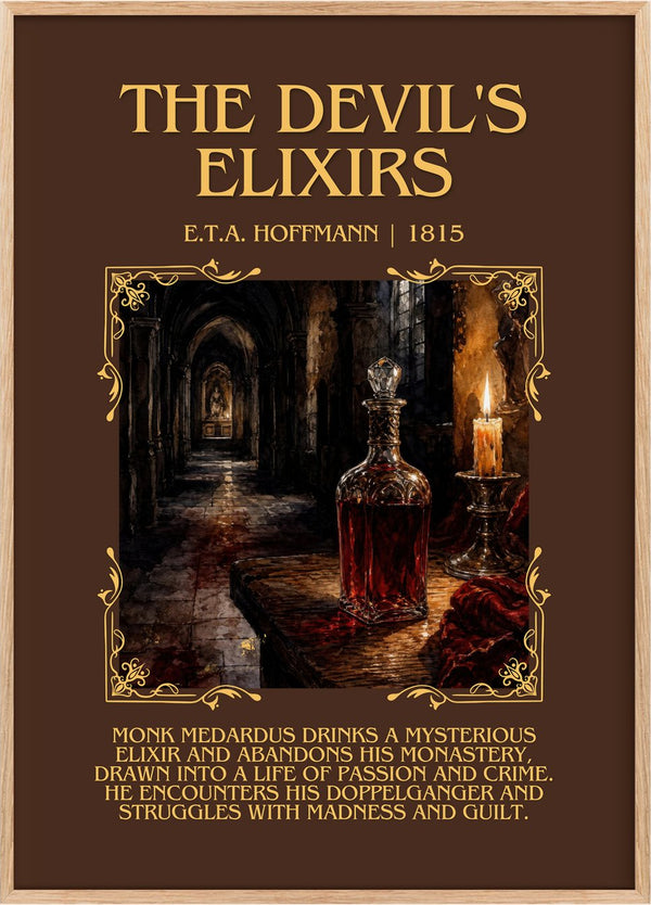 The Devil's Elixirs Minimalist Book Poster by E.T.A. Hoffmann