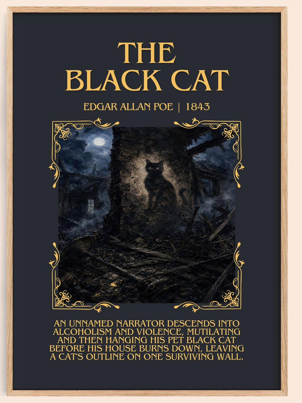 The Black Cat Minimalist Book Poster by Edgar Allan Poe – book poster