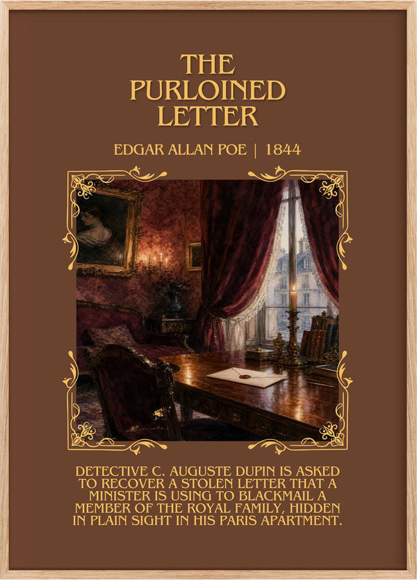 The Purloined Letter Minimalist Book Poster by Edgar Allan Poe