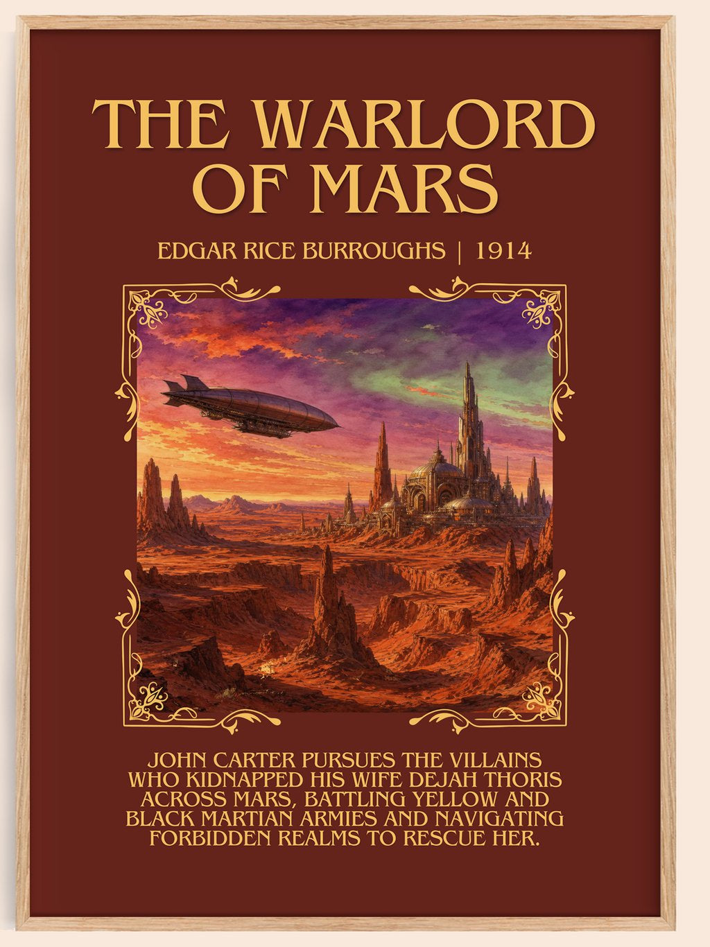 The Warlord Of Mars Minimalist Book Poster by Edgar Rice Burroughs – book poster