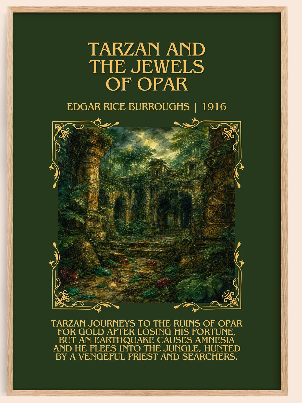 Tarzan And The Jewels Of Opar Minimalist Book Poster by E. Burroughs – book poster