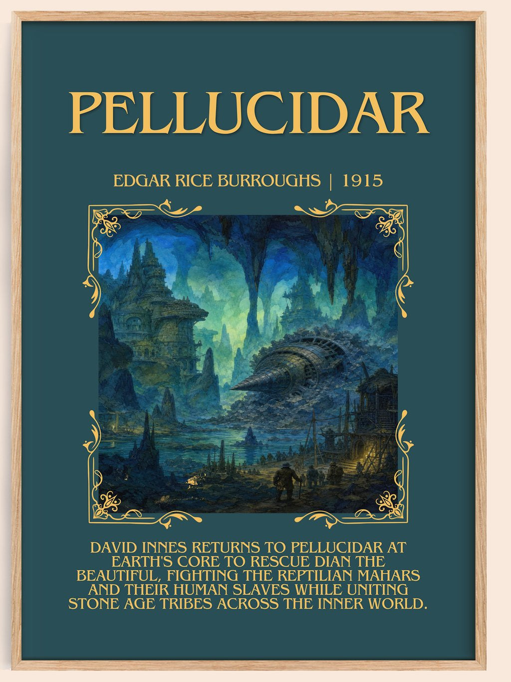 Pellucidar Minimalist Book Poster by Edgar Rice Burroughs – book poster