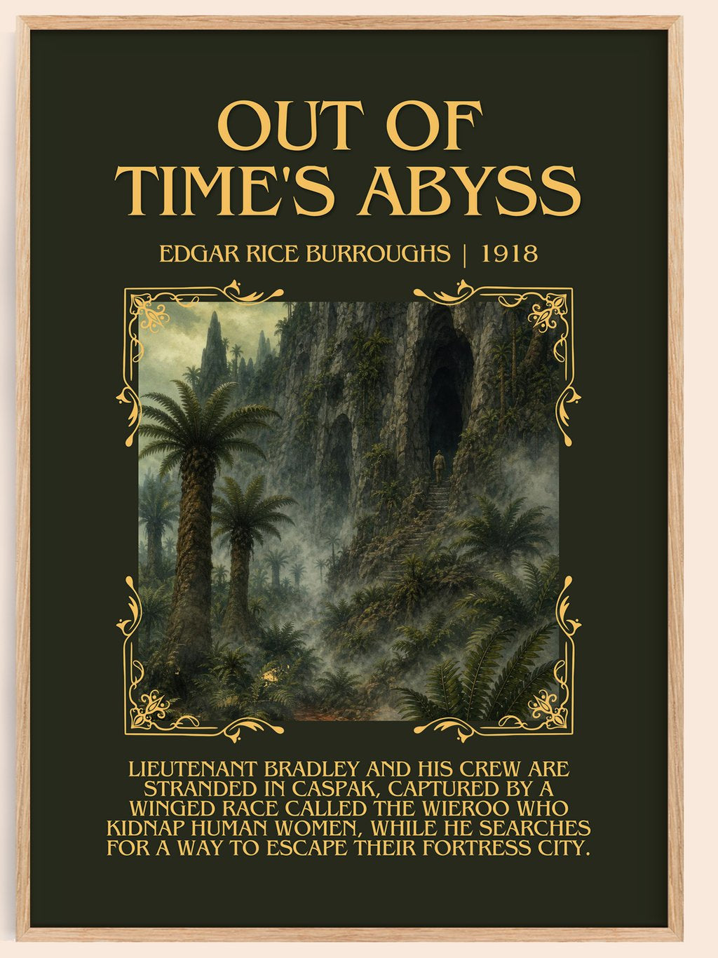 Out Of Time'S Abyss Minimalist Book Poster by Edgar Rice Burroughs – book poster