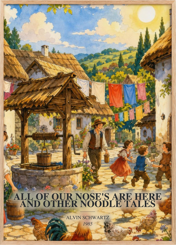 All Of Our Nose's Are Here And Other Noodle Tales Book Watercolour Illustration by Alvin Schwartz