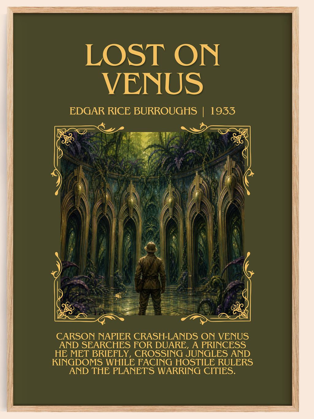 Lost On Venus Minimalist Book Poster by Edgar Rice Burroughs – book poster