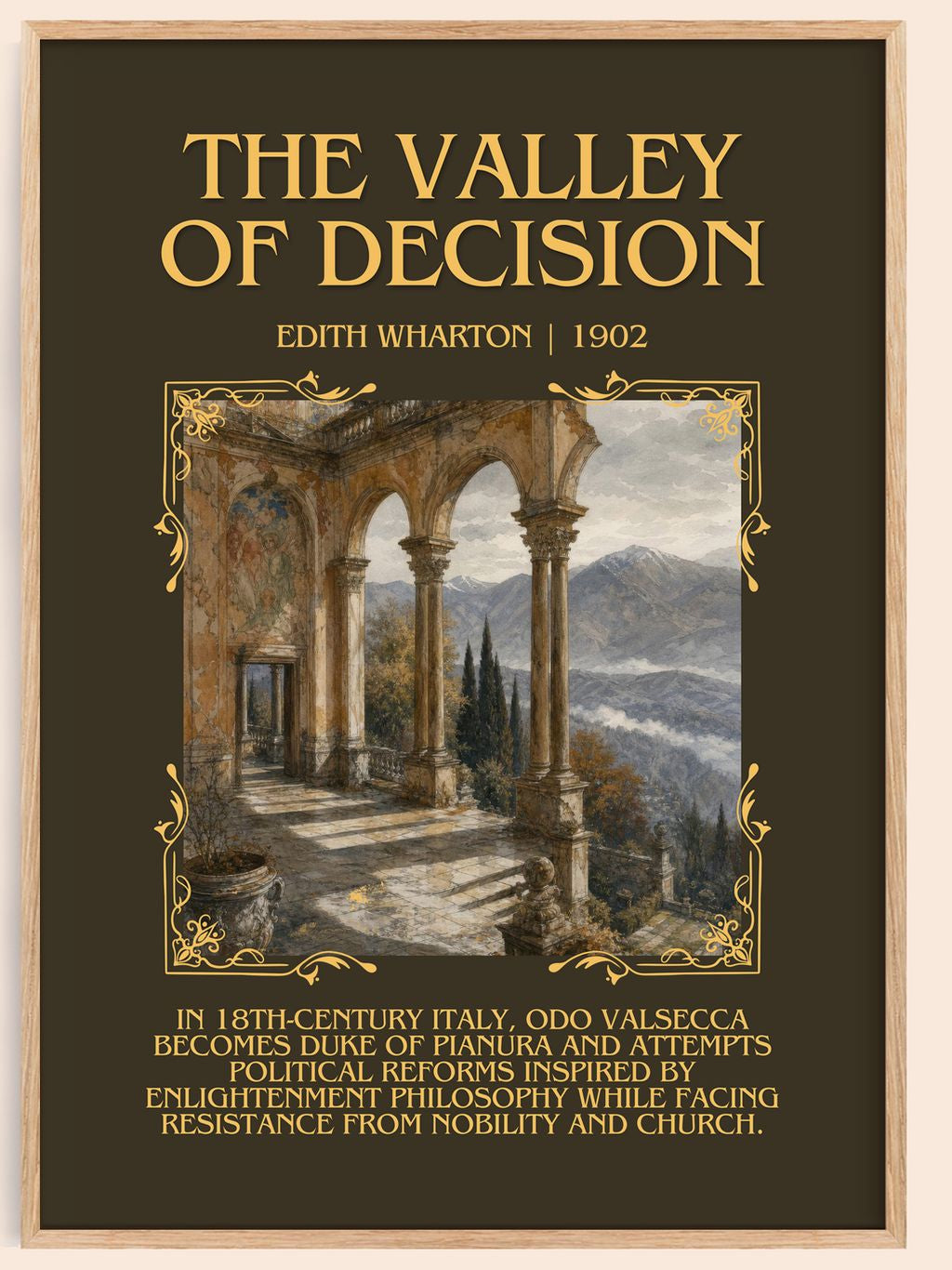 The Valley Of Decision Minimalist Book Poster by Edith Wharton – book poster