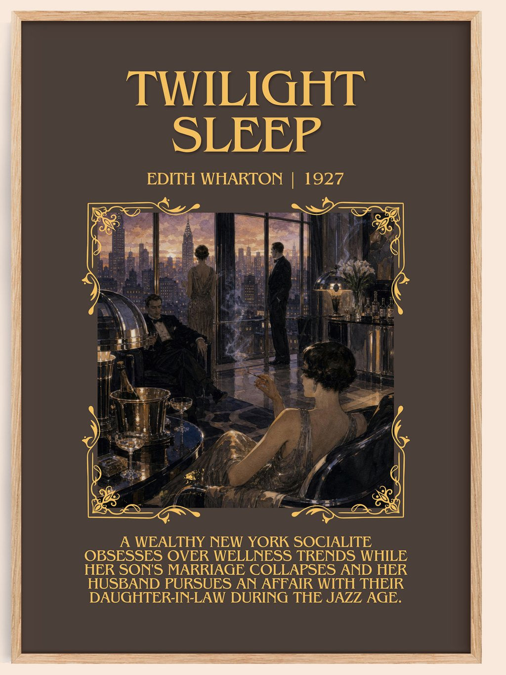 Twilight Sleep Minimalist Book Poster by Edith Wharton – book poster