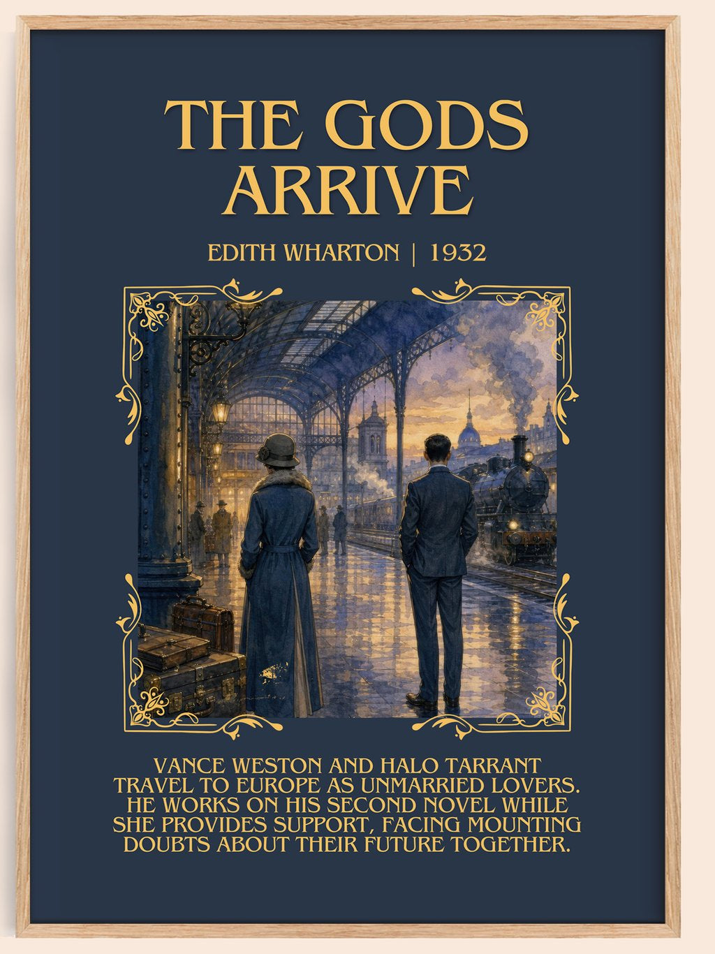 The Gods Arrive Minimalist Book Poster by Edith Wharton – book poster