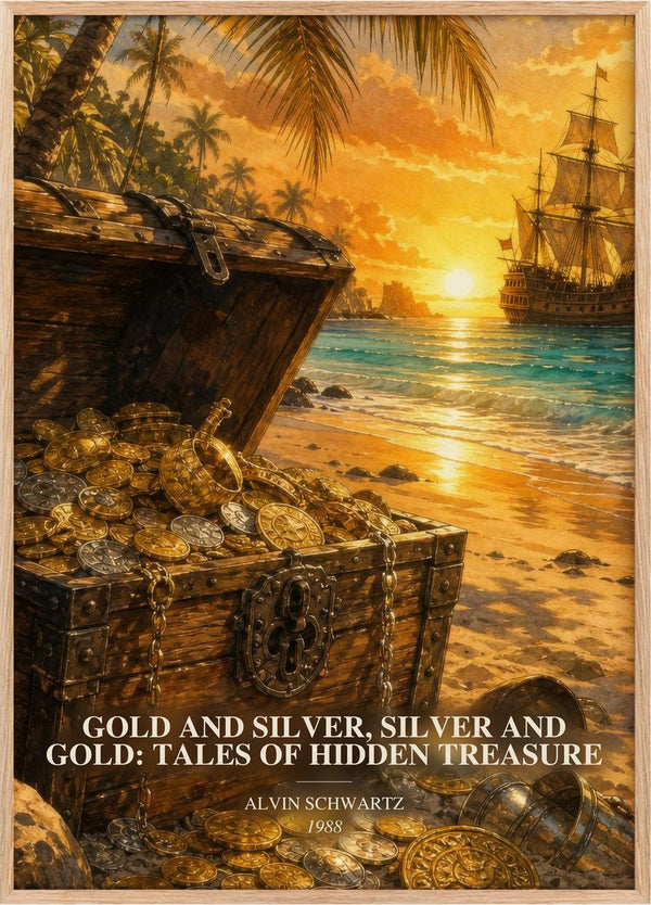 Gold And Silver, Silver And Gold: Tales Of Hidden Treasure Book Watercolour Illustration by Alvin Schwartz
