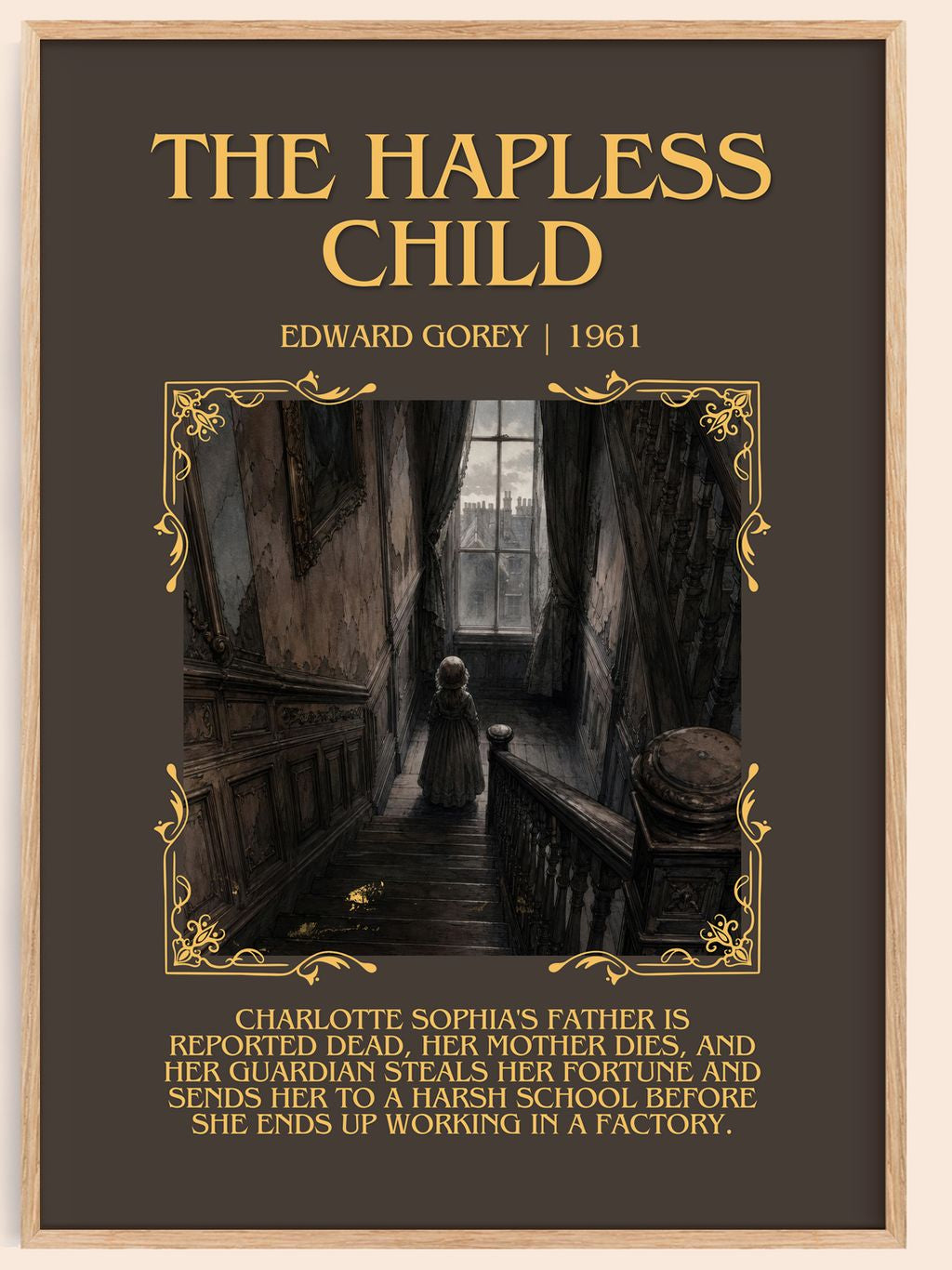 The Hapless Child Minimalist Book Poster by Edward Gorey – book poster