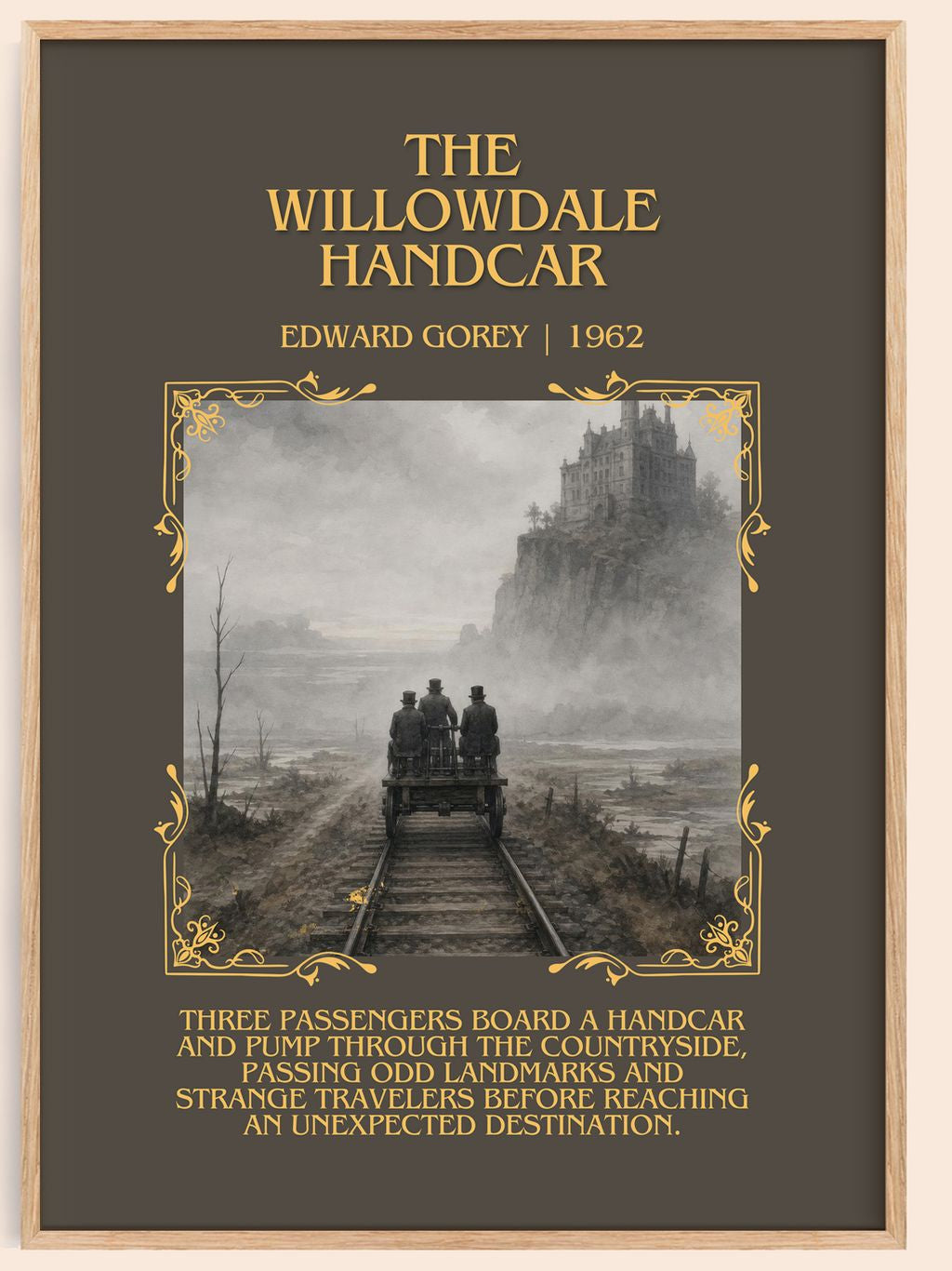 The Willowdale Handcar Minimalist Book Poster by Edward Gorey – book poster