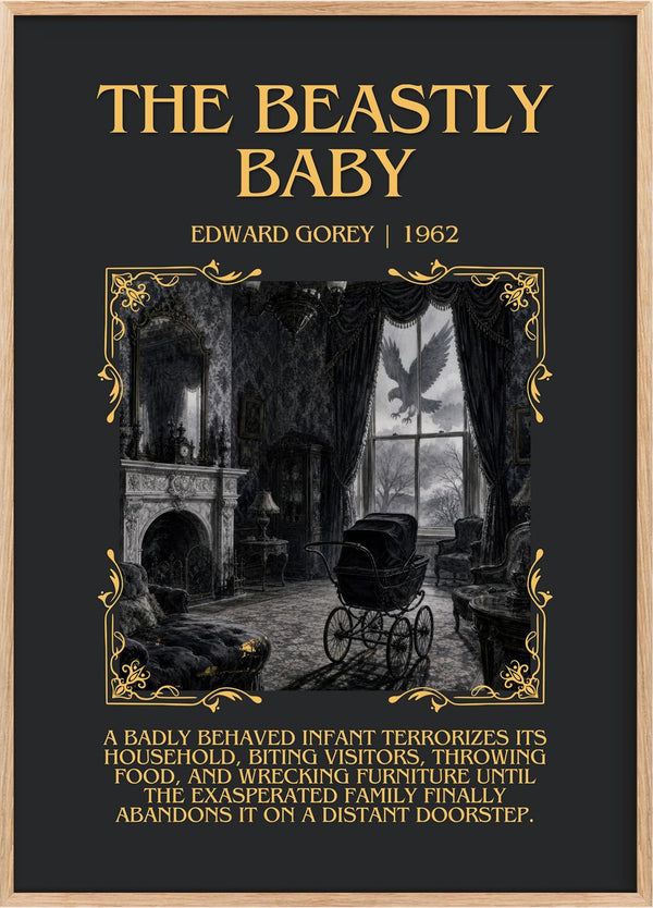 The Beastly Baby Minimalist Book Poster by Edward Gorey