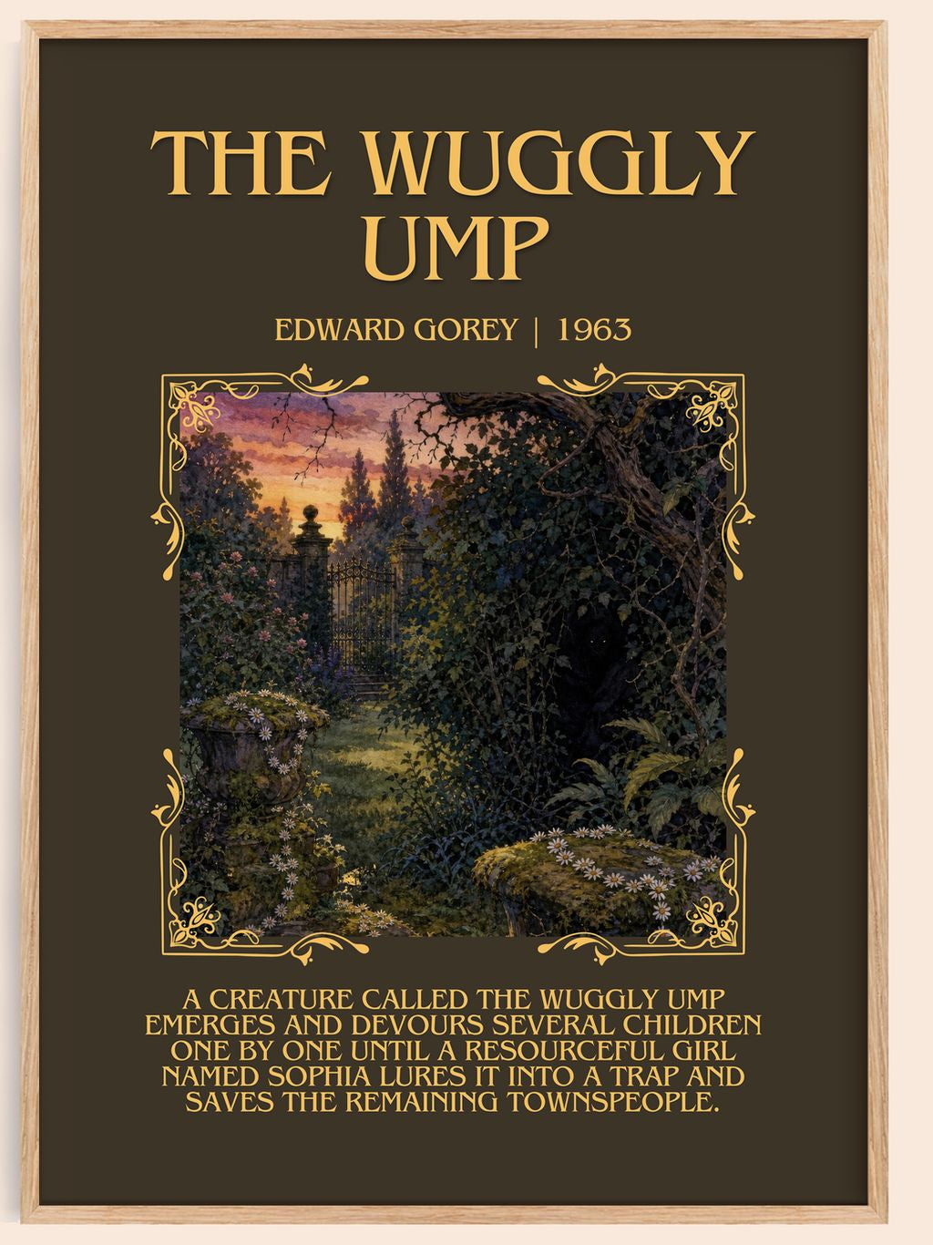 The Wuggly Ump Minimalist Book Poster by Edward Gorey – book poster