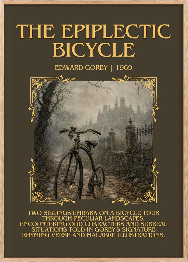 The Epiplectic Bicycle Minimalist Book Poster by Edward Gorey