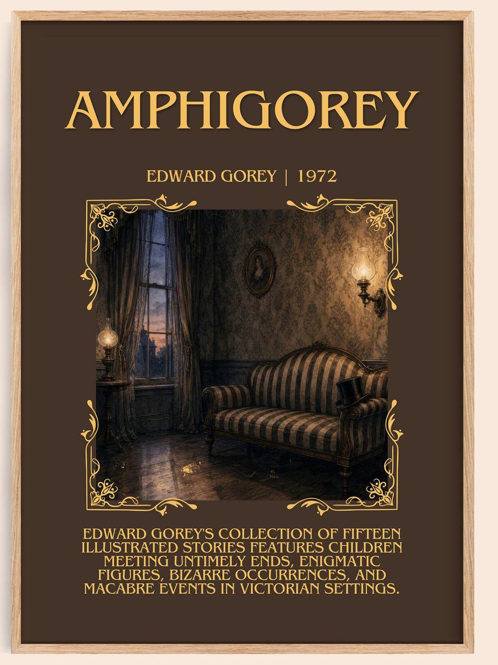 Amphigorey Minimalist Book Poster by Edward Gorey – book poster