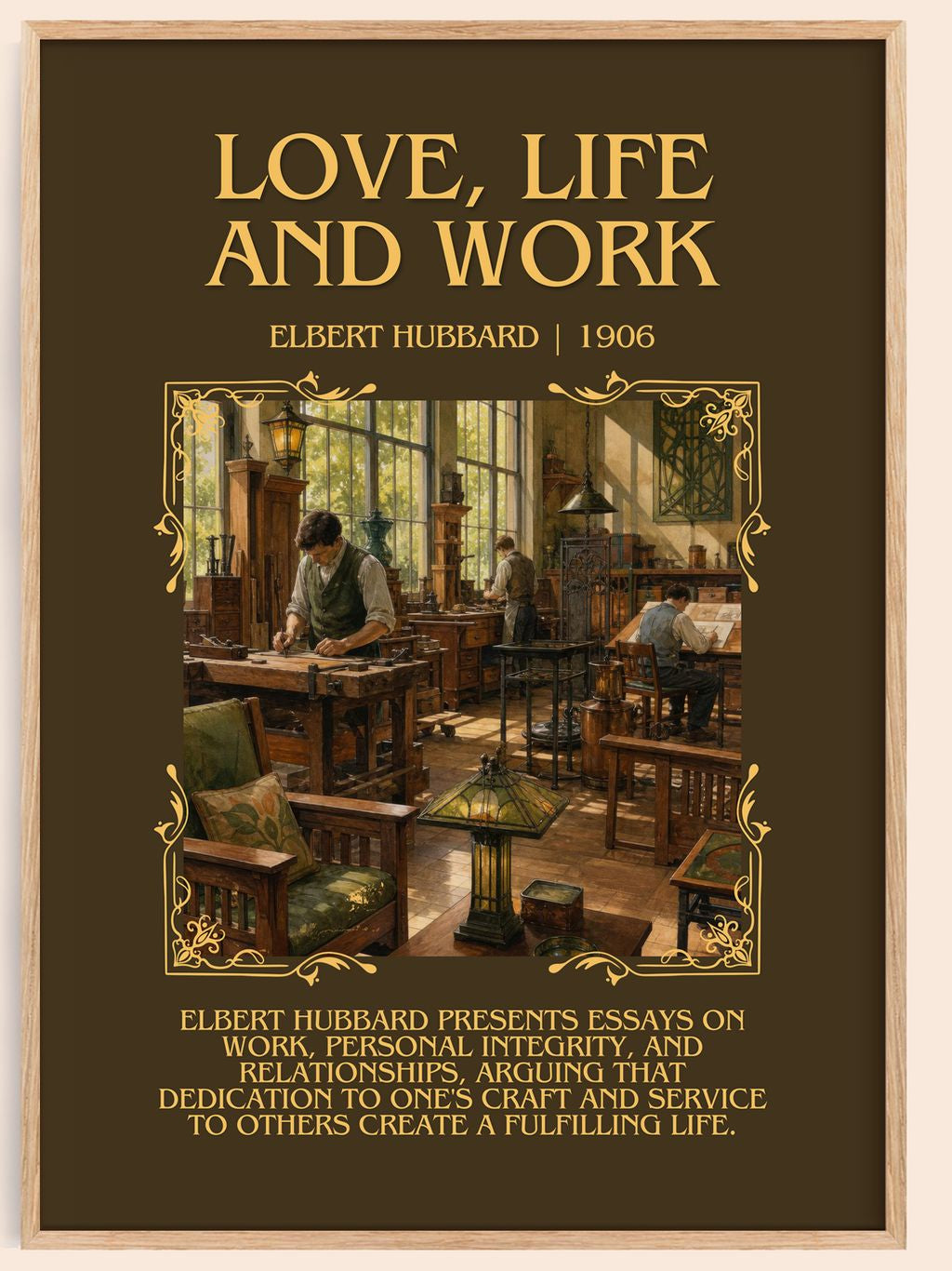 Love, Life And Work Minimalist Book Poster by Elbert Hubbard – book poster
