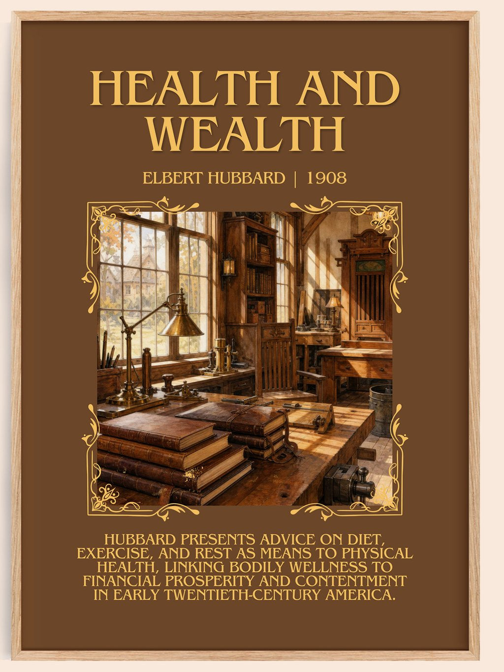 Health And Wealth Minimalist Book Poster by Elbert Hubbard – book poster