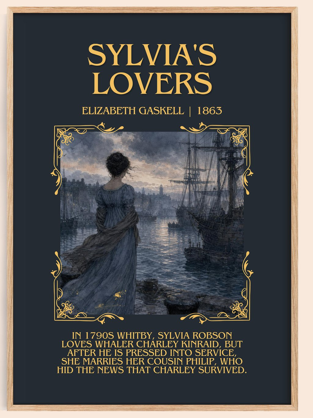 Sylvia'S Lovers Minimalist Book Poster by Elizabeth Gaskell – book poster