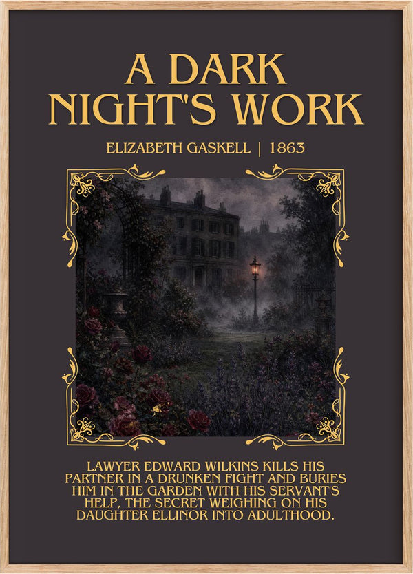 A Dark Night's Work Minimalist Book Poster by Elizabeth Gaskell