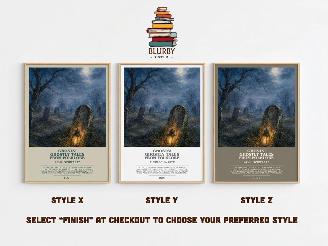 Ghosts! Ghostly Tales From Folklore Bookish Wall Art by Alvin Schwartz (mockup)