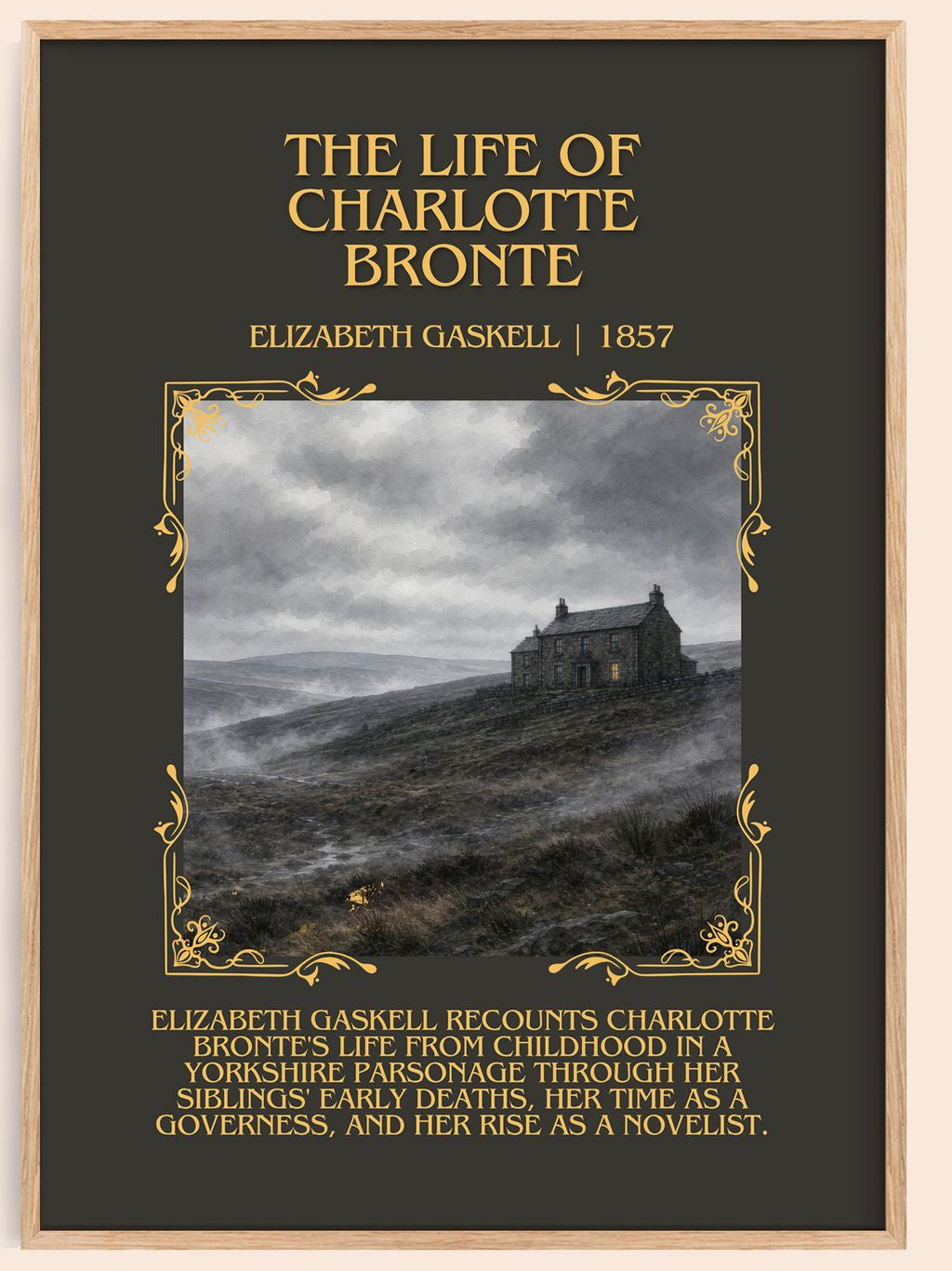 Life Of Charlotte Brontë Minimalist Book Poster by Elizabeth Gaskell – book poster