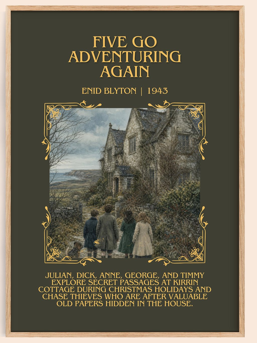 Five Go Adventuring Again Minimalist Book Poster by Enid Blyton – book poster