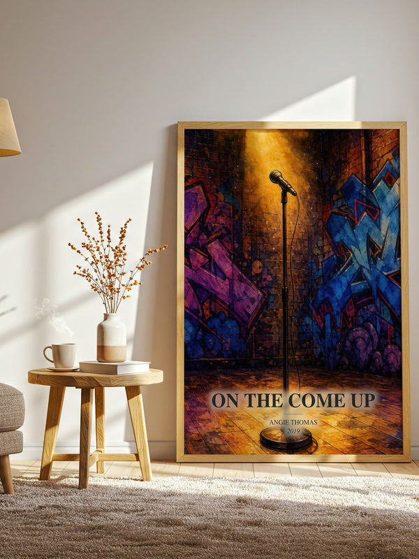 On The Come Up watercolour print in frame leaning in hallway – young adult wall art