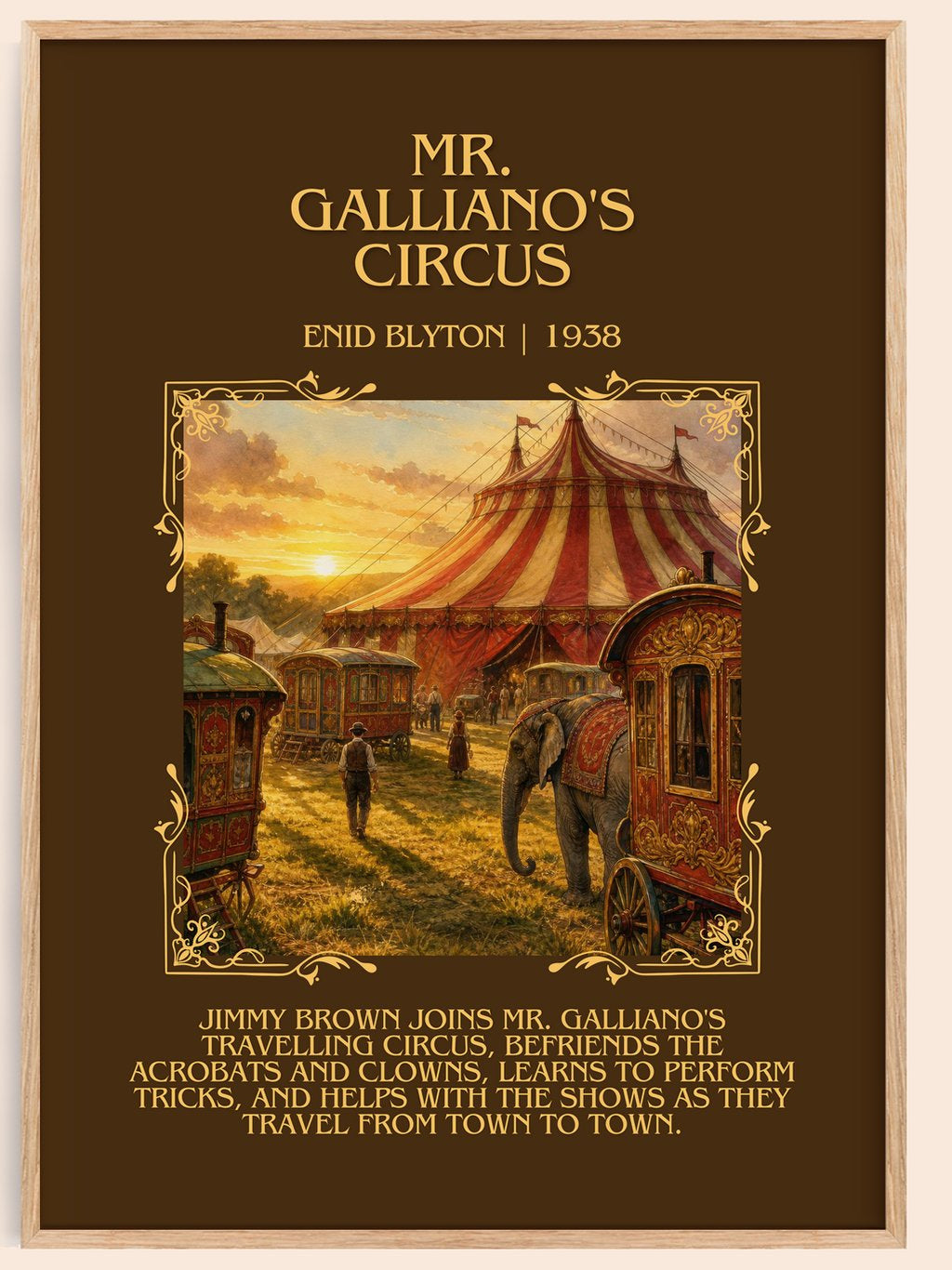 Mr. Galliano'S Circus Minimalist Book Poster by Enid Blyton – book poster