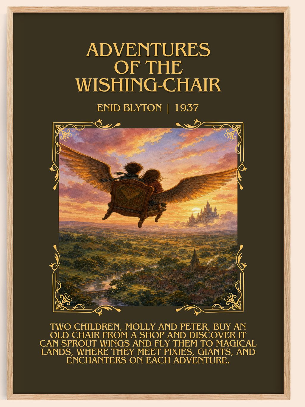 Adventures Of The Wishing-Chair Minimalist Book Poster by Enid Blyton – book poster