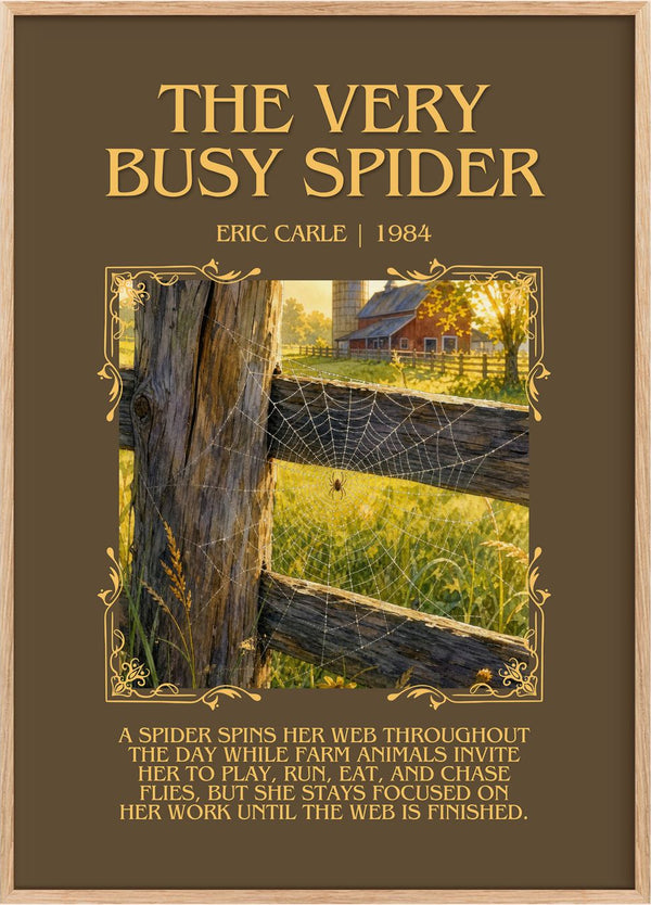 The Very Busy Spider Minimalist Book Poster by Eric Carle