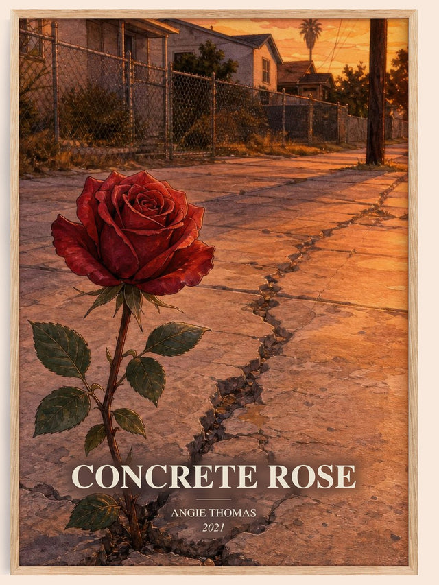 Concrete Rose Book Watercolour Illustration by Angie Thomas