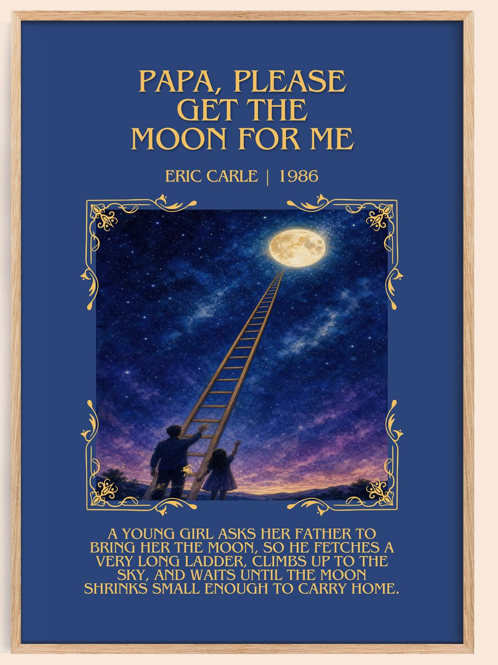 Papa, Please Get The Moon For Me Minimalist Book Poster by Eric Carle – book poster