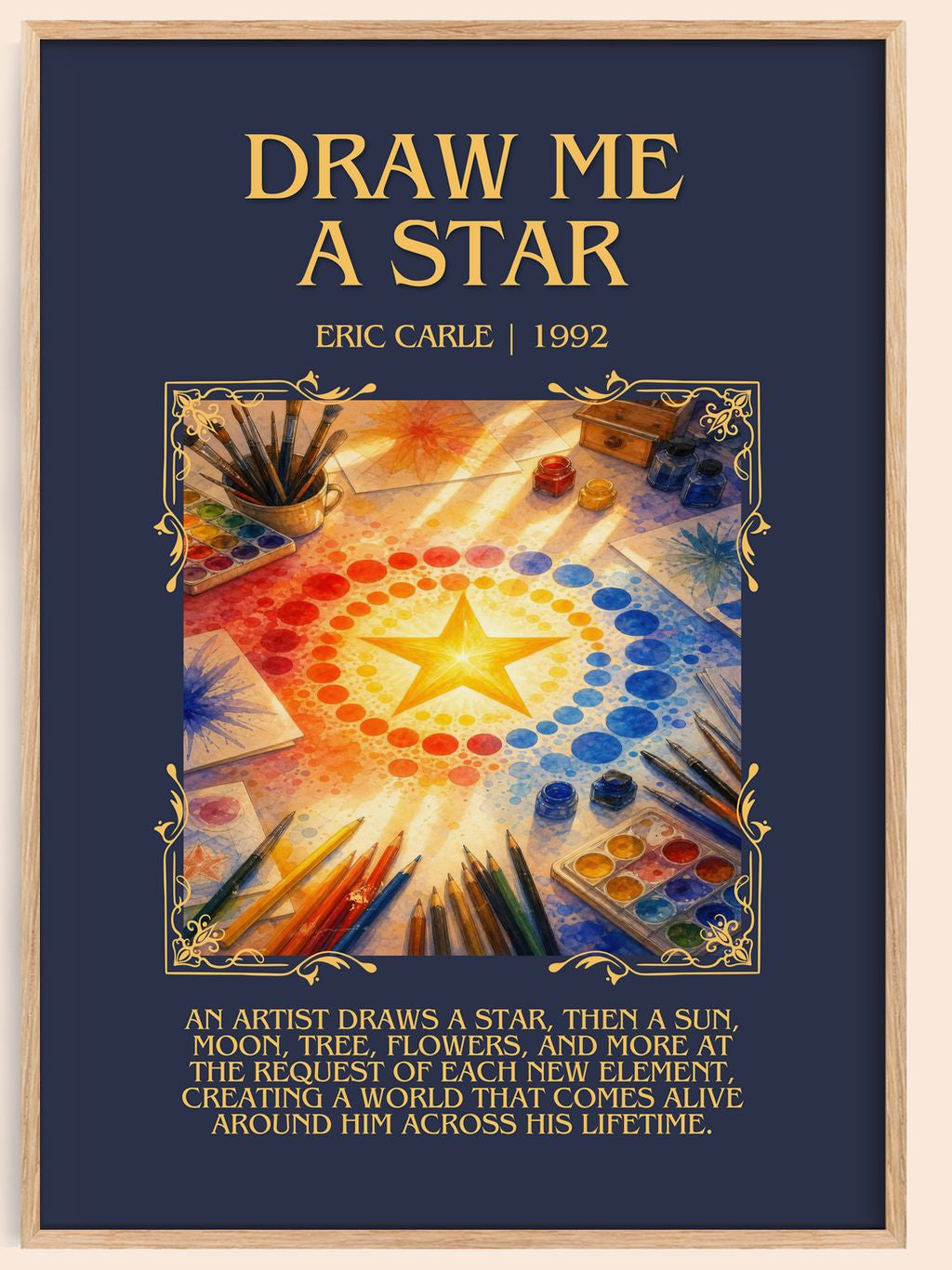 Draw Me A Star Minimalist Book Poster by Eric Carle – book poster