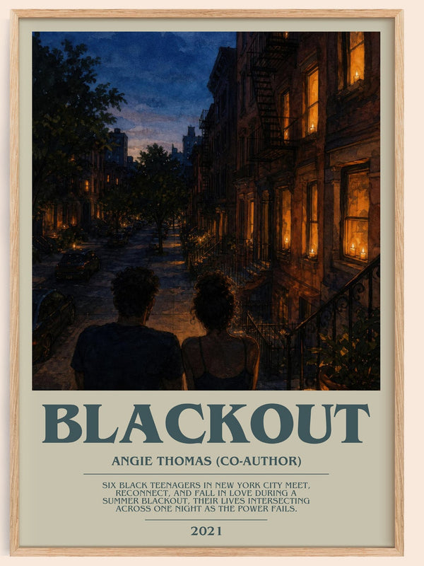 Blackout bookish book poster by Angie Thomas (Co-Author) – framed literary art print