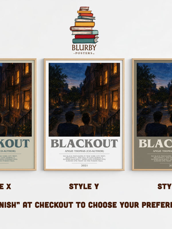 Blackout bookish print in frame leaning in hallway – young adult wall art