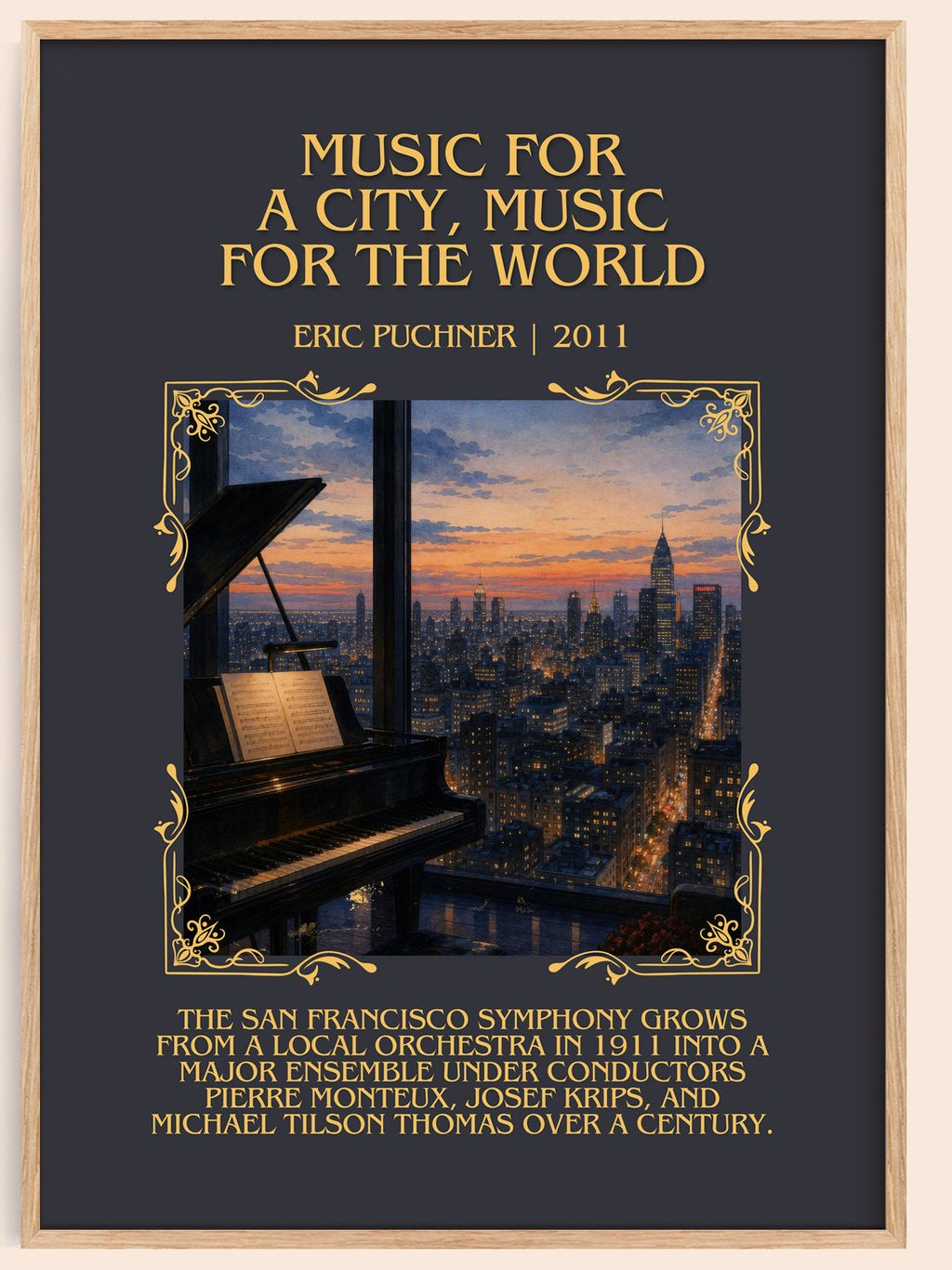Music For A City, Music For The World Minimalist Book Poster – book poster