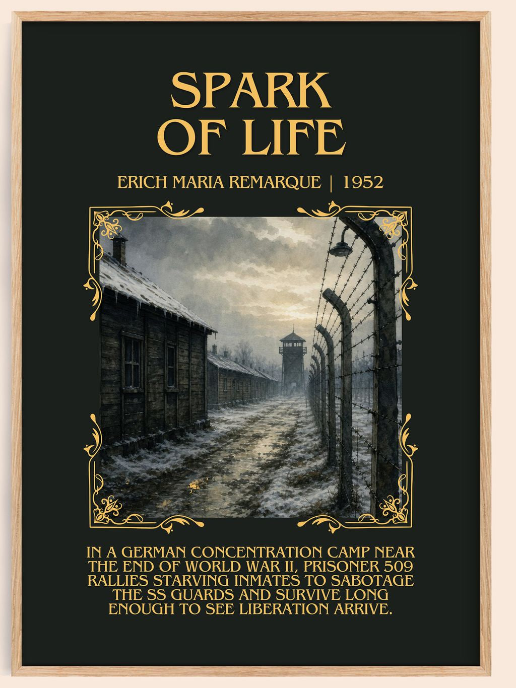 Spark Of Life Minimalist Book Poster by Erich Maria Remarque – book poster
