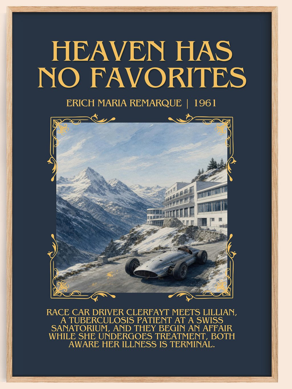 Heaven Has No Favorites Minimalist Book Poster by Erich Maria Remarque – book poster