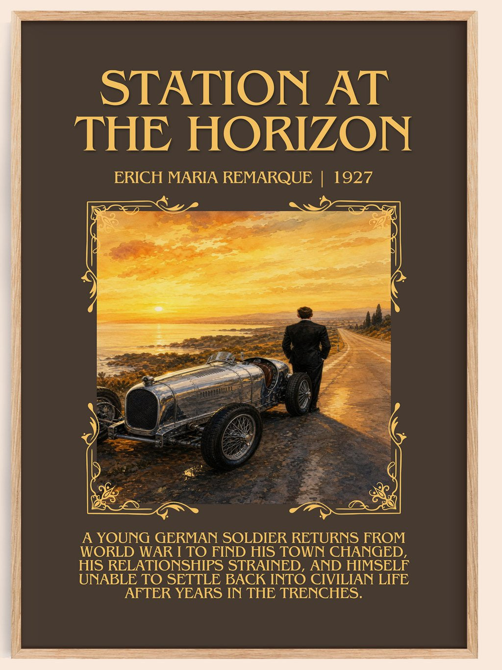 Station At The Horizon Minimalist Book Poster by Erich Maria Remarque – book poster