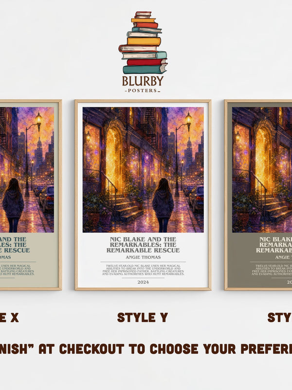 Nic Blake And The Remarkables: The Remarkable Rescue bookish print in frame leaning in hallway – fantasy wall art