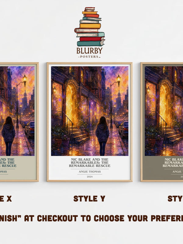 Nic Blake And The Remarkables: The Remarkable Rescue book cover print in frame leaning in hallway – fantasy wall art