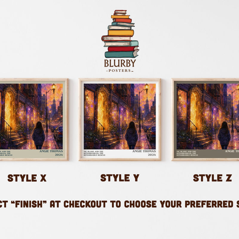 Nic Blake And The Remarkables: The Remarkable Rescue literary print in frame leaning in hallway – fantasy wall art