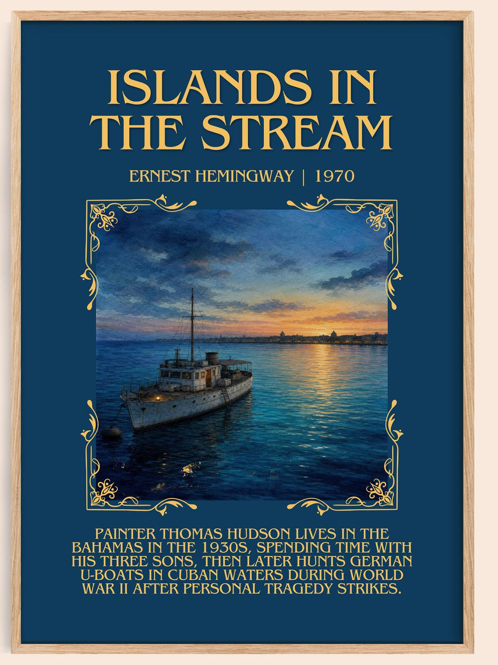 Islands In The Stream Minimalist Book Poster by Ernest Hemingway – book poster