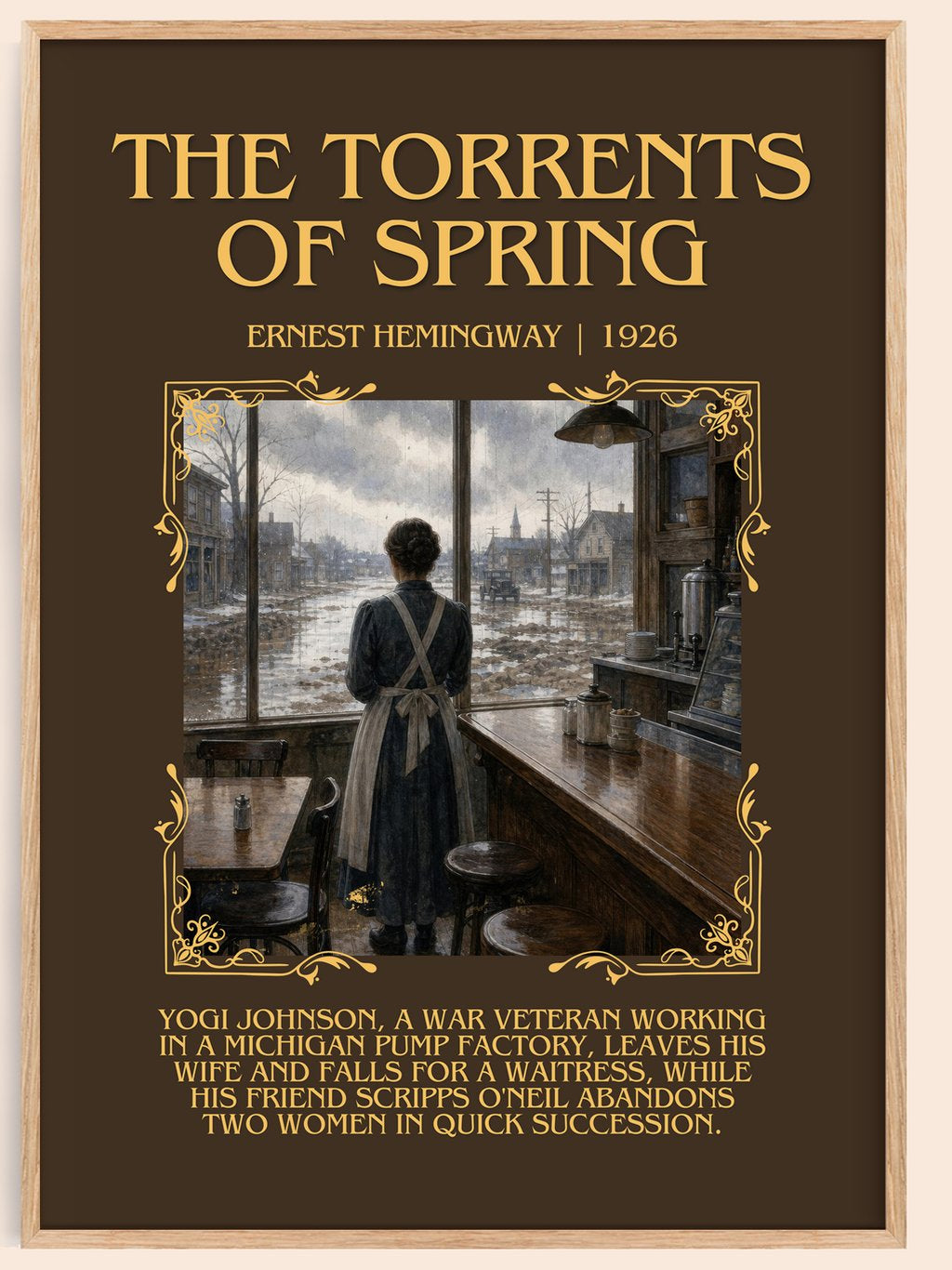 The Torrents Of Spring Minimalist Book Poster by Ernest Hemingway – book poster